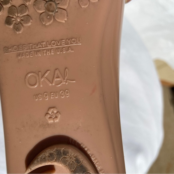 Oka B glossy chai color ballet flats with silver disc detail - Picture 4 of 9